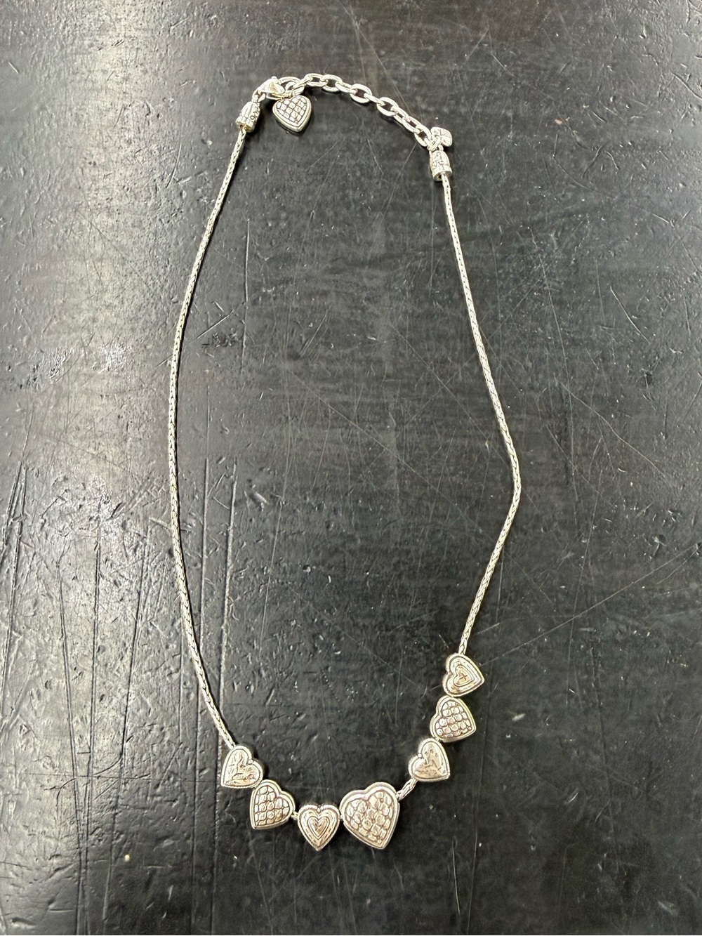 Brighton Silver Heart Cluster Necklace - Women Jewelry